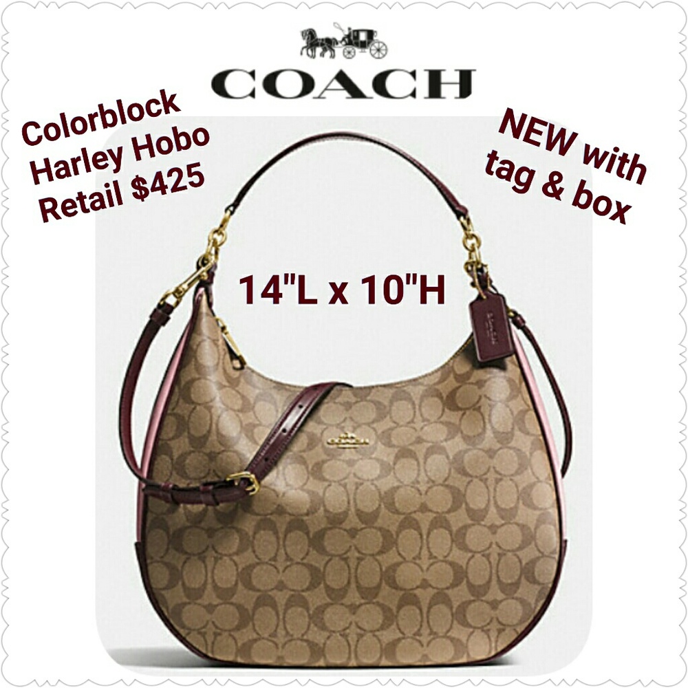 Coach Colorblock Harley Hobo Bag - Brown and Tan